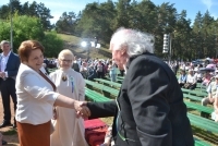 Ministru prezidente L.Straujuma kopā ar Goda virsdiriģenti T.Broku un virsdiriģentu E.Račevski. Fotogrāfs J. Dunaiskis