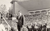 Latvijas Republikas Augstākās Padomes prezidija priekšsēdētājs A. Gorbunovs. Fotogrāfs T. Rudāns