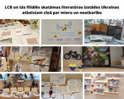 LCB un tās filiālēs skatāmas literatūras izstādes Ukrainas atbalstam cīņā par mieru un neatkarību