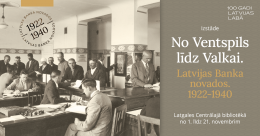 Izstāde “No Ventspils līdz Valkai. Latvijas Banka novados (1922-1940)”